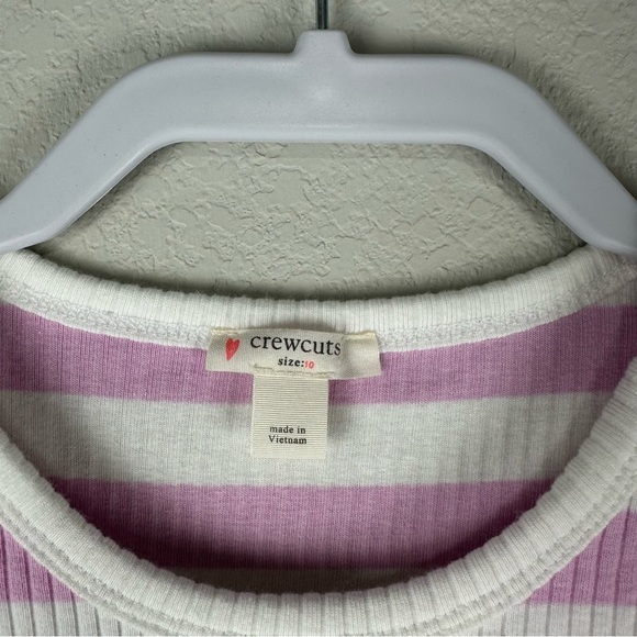 Crewcuts Girls Pink Purple White Stripe Ribbed Tank Dress Size 10 - Picture 3 of 5